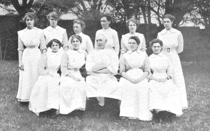 The Medical Gymnastics Department Staff. Dr Reuter Roth (centre) - 1913.
