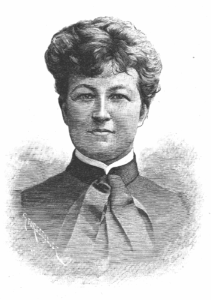 Xylograph of Martina Bergman-Österberg published in Idun in 1890.