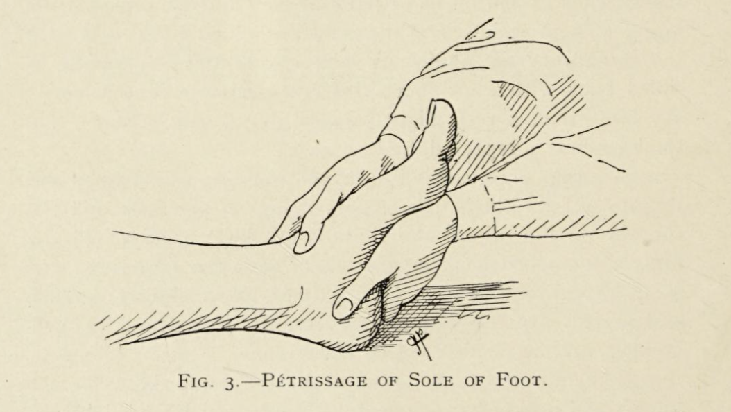 Drawing by Jackson Palmer in the book 'Lessons on Massage'